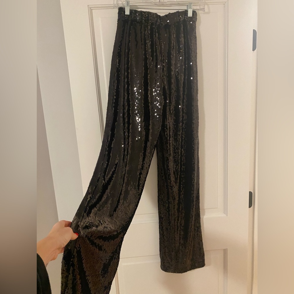 Black Sequin Pants